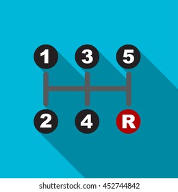 Manual transmission flat icon illustration isolated vector sign symbol
