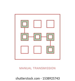 Manual Transmission icon flat design