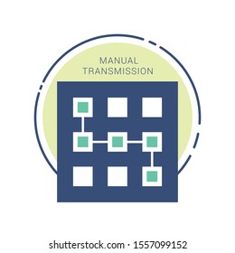 Manual Transmission icon flat design