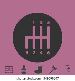 Manual Transmission icon flat. Simple vector grey pictogram and bonus symbol