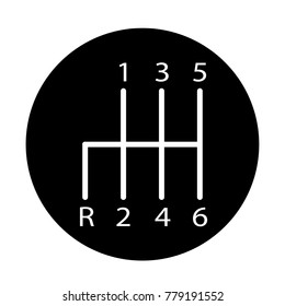 manual transmission icon on white background. manual transmission sign. flat style.