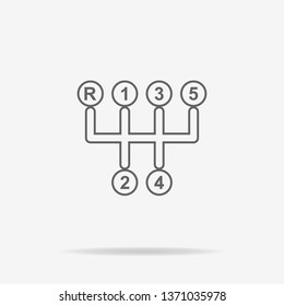 Manual transmission sign icon. Vector concept illustration for design.