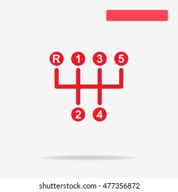 Manual transmission sign icon. Vector concept illustration for design.