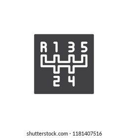 Manual Transmission vector icon. filled flat sign for mobile concept and web design. Car transmission simple solid icon. Symbol, logo illustration. Pixel perfect vector graphics