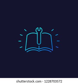 manual, user instructions vector linear icon