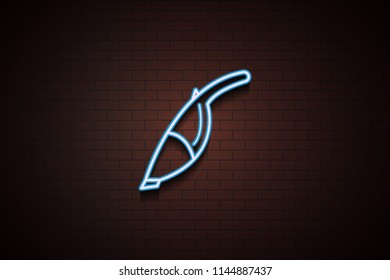 manual vacuum cleaner icon in neon style. One of Appliances collection icon can be used for UI/UX