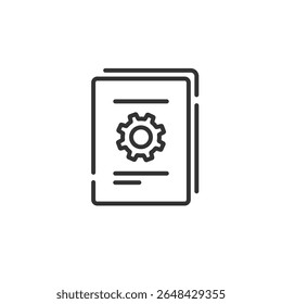 Ícone de vetor manual para instruções e guia de uso (configurações, empresa, arte)