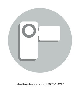manual video camera badge icon. Simple glyph, flat vector of web icons for ui and ux, website or mobile application