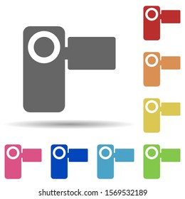 Manual video camera in multi color style icon. Simple glyph, flat vector of web icons for ui and ux, website or mobile application