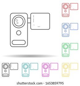 manual video camera multi color style icon. Simple thin line, outline vector of media icons for ui and ux, website or mobile application