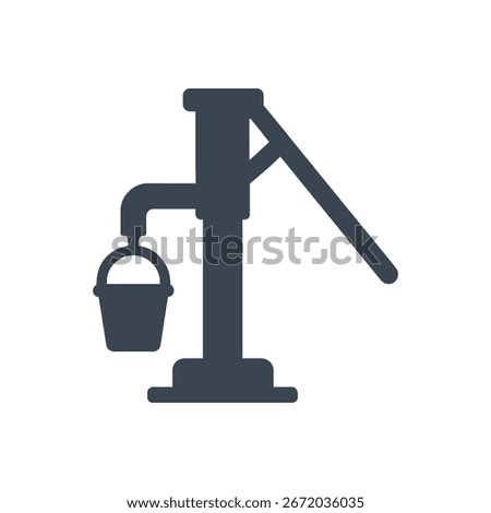 Manual Water Pump Icon Isolated On White Background 
