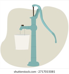 manual well pump and bucket