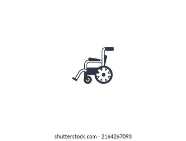 Manual Wheelchair vector flat emoticon. Isolated Manual Wheelchair illustration. Manual Wheelchair icon