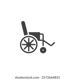 A manual wheelchair vector icon. filled flat sign for mobile concept and web design. Wheelchair glyph icon. Mobility aid symbol, logo illustration. Vector graphics