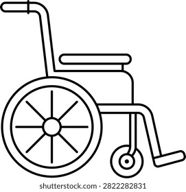 Manual Wheelchair Vector Line Icon