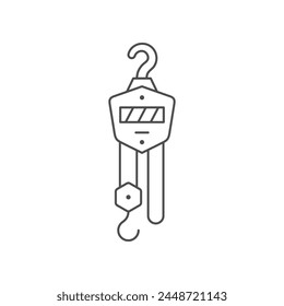 Manual winch line outline icon