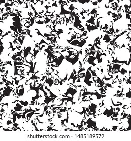 Manually drawn abstract pattern in black and white