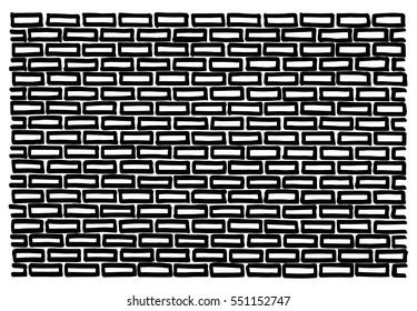 Manually drawn brick wall pattern