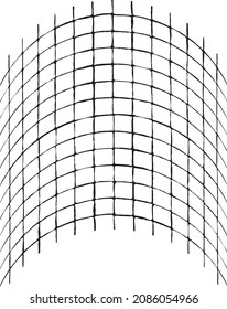 Manually drawn grid base mapped onto domed surface, curving 3D feel shape