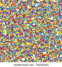 Manually drawn short marker stripes pattern in random distribution, consisting of overlapping small shapes, digitally colored