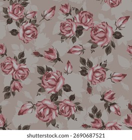 padrão de flores manualmente adequado para design têxtil ou decoração de parede