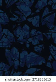 design têxtil manual com bela imagem padrão de flores abstratas