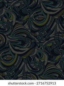 design têxtil manual com bela decoração abstrata flores padrão imagem