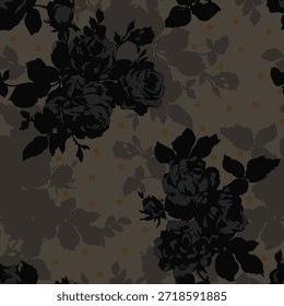 design têxtil manual com belas flores decorativas padrão imagem