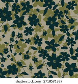 design têxtil manual com belas flores decorativas padrão imagem