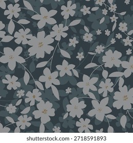 design têxtil manual com belas flores decorativas padrão imagem