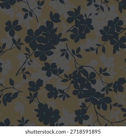 design têxtil manual com belas flores decorativas padrão imagem