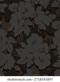 design têxtil manual com belas flores decorativas padrão imagem