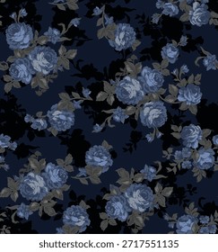 design têxtil manual com belas flores padrão imagem