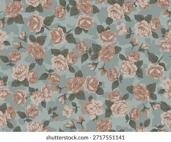 design têxtil manual com belas flores padrão imagem