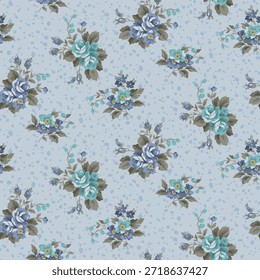 design têxtil manual com belas flores padrão imagem
