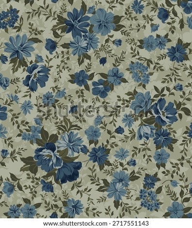manually textile design with beautiful flowers pattern image