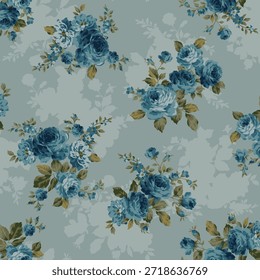 design têxtil manual com belas flores de rosa imagem padrão
