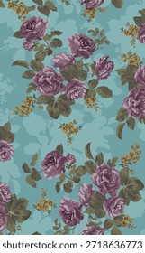 design têxtil manual com belas flores de rosa imagem padrão