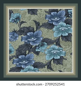 design têxtil manual com belas flores de cachecol imagem padrão