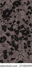 design têxtil manual com bela silhueta flores padrão imagem