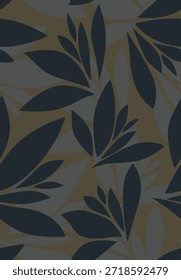 design têxtil manual com bela silhueta padrão de folhagem imagem