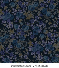 design têxtil manual com bela imagem padrão de flores abstratas