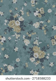 design têxtil manual com bela imagem padrão de flores abstratas