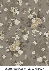 design têxtil manual com imagem padrão de flores bonitas
