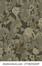 desenho têxtil manual wirh bonito abstrato flores padrão imagem