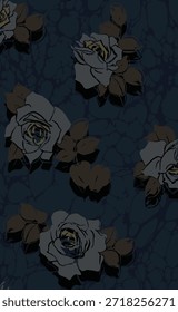 desenho têxtil manual wirh bonito abstrato flores padrão imagem