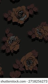 desenho têxtil manual wirh bonito abstrato flores padrão imagem