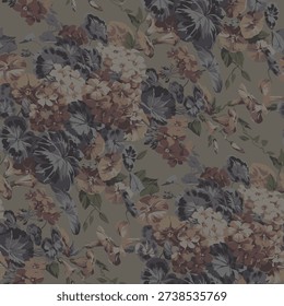 manually textle design with beautiful  abstract flowers pattern image