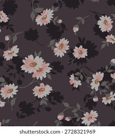 manually textle design with beautiful flowers pattern image