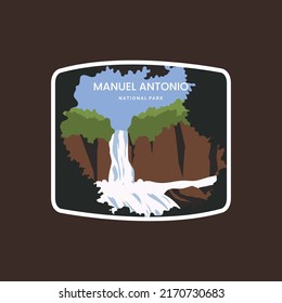 manuel antonio national park in costa rica emblem patch badge vector illustration.